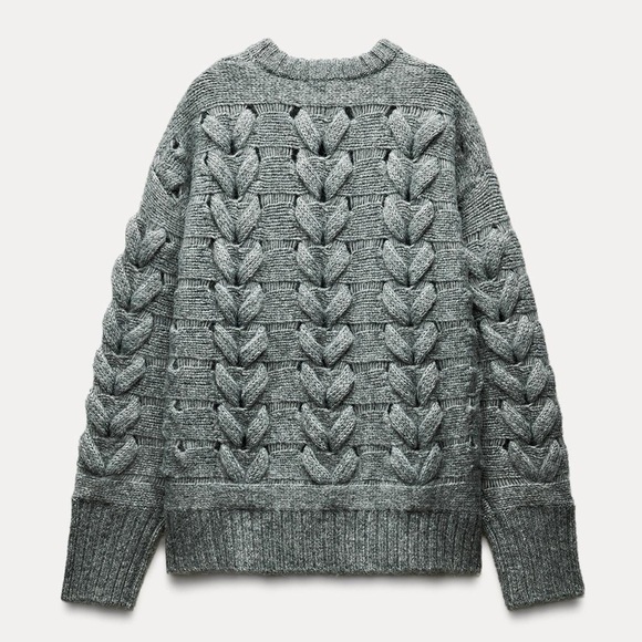 NWT ZARA CABLE KNOT SWEATER SIZE S - Picture 6 of 7
